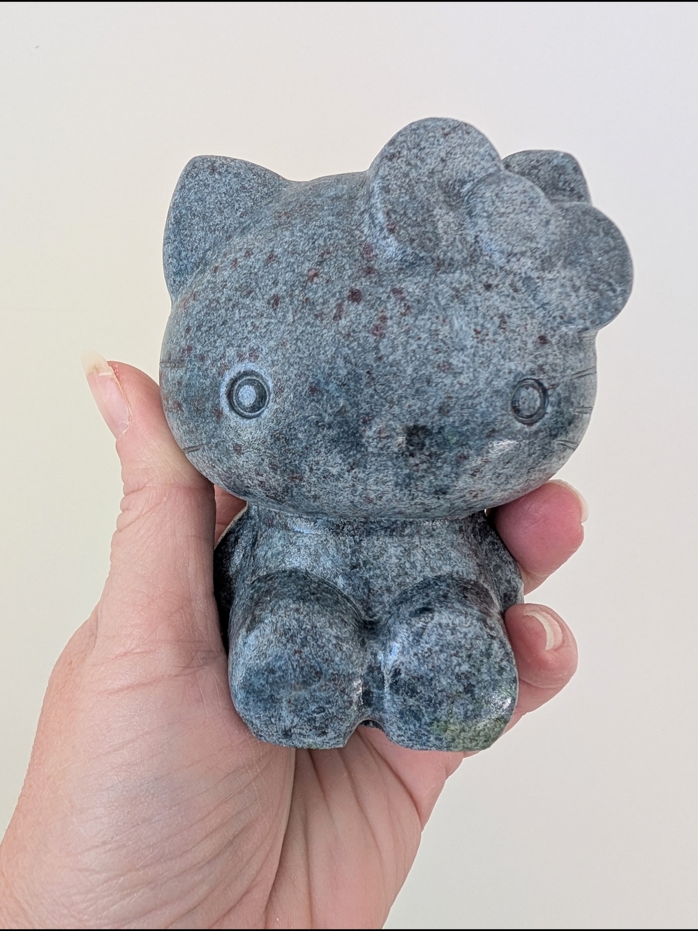 Natural Crystal Ruby in Fuchsite Hello Kitty (UV reactive)
